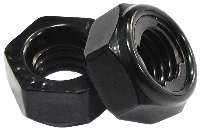 A black nut to demonstrate the effect of Surface Treatment of Fasteners