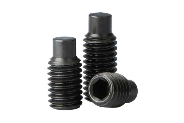 Three Black Hexagon Socket Set Screws