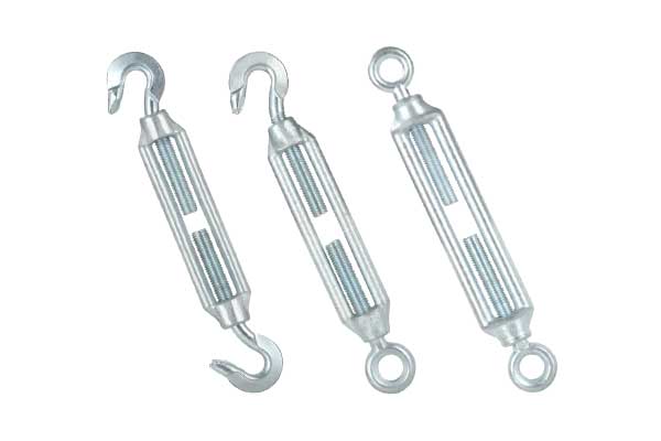 Three electro-galvanized drop forged turnbuckles