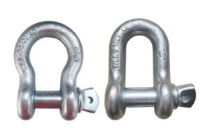 Two carbon steel electro-galvanized shackles