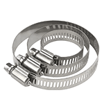 Three electro-galvanized American Style All Stainless Steel Hose Clamps