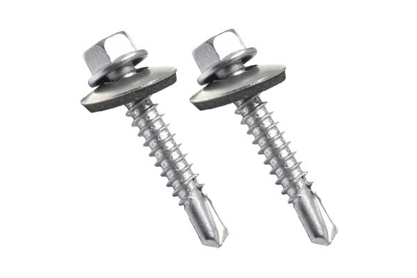 Two carbon steel electro-galvanized self-drilling screws