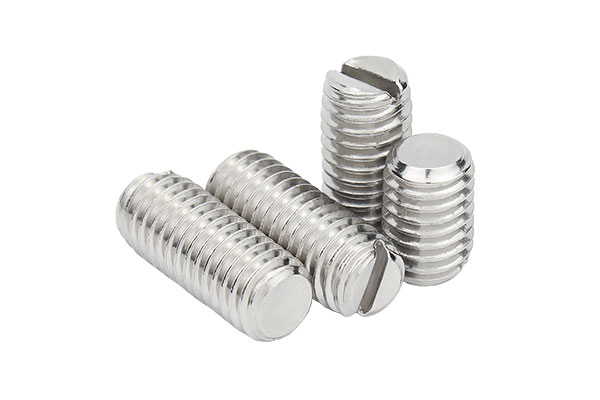 Four Slotted Set Screws in stainless steel