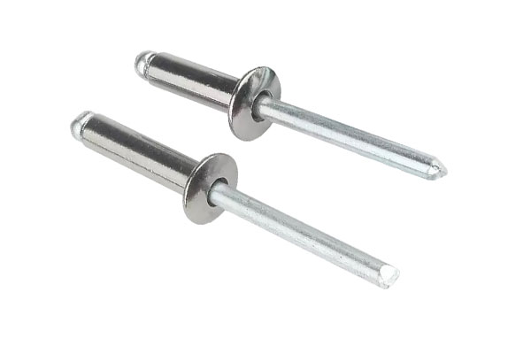 Two Silver Aluminum Blind Rivets