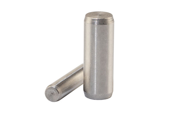 Two silver Parallel Dowel Pins made of stainless steel