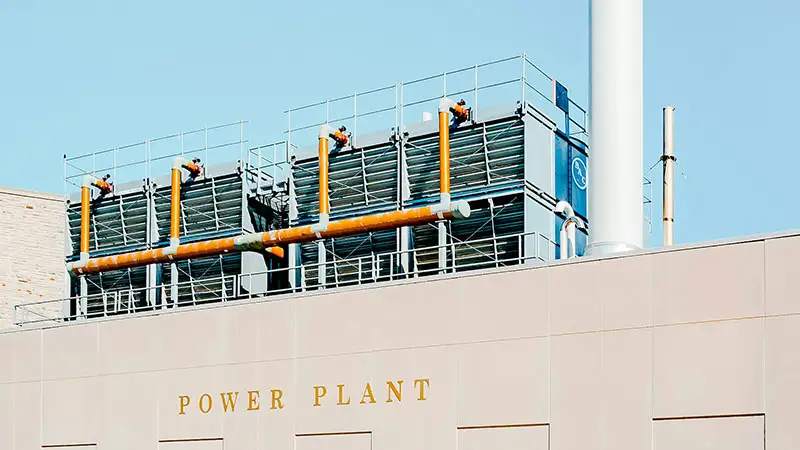 Cooling towers on a power plant
